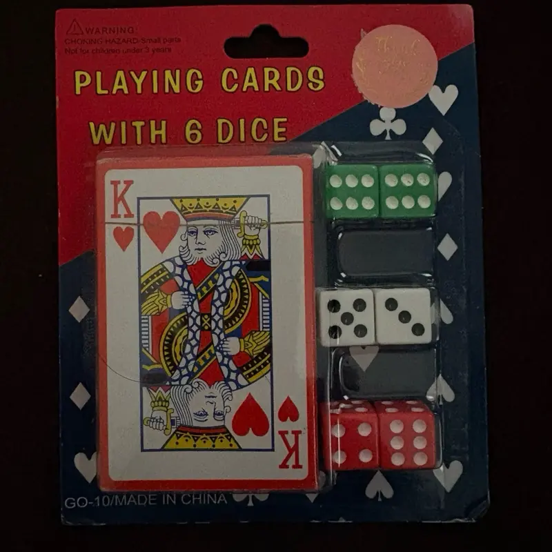Playing cards with 6 Dice