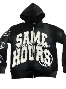 Y2K Zip Up Hoodies For Men Grunge Graphic Oversized Jacket Goth Aesthetic Vintage Hooded Sweatshirt Streetwear Menswear Tops