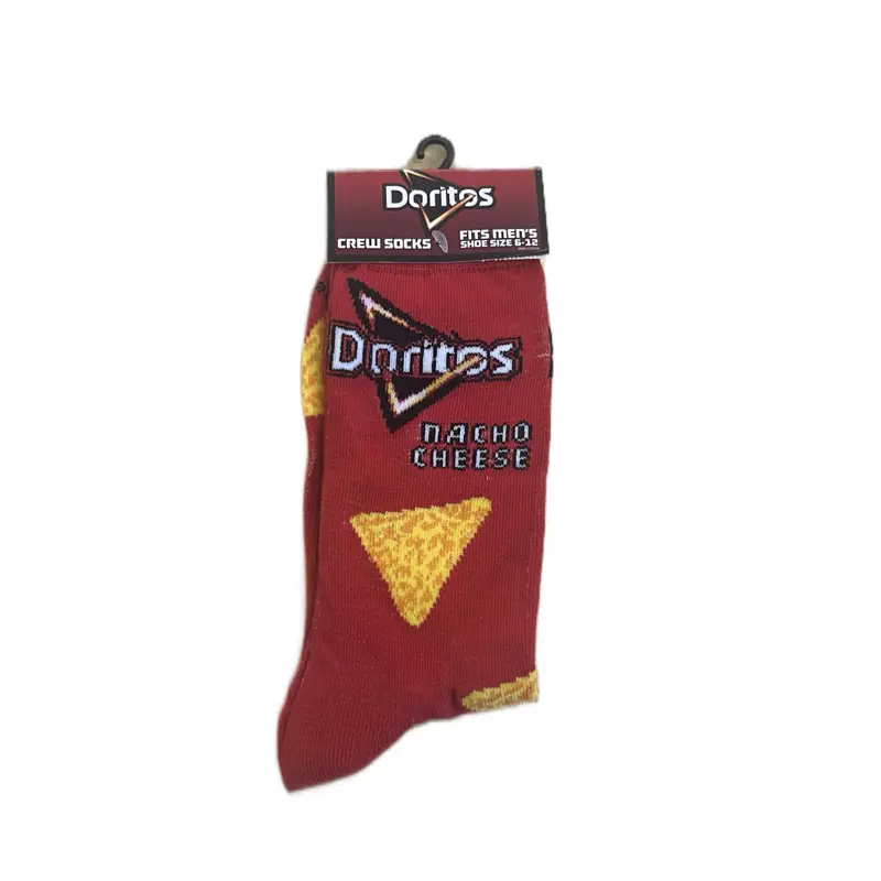 Doritos Men's One Size Fits All Crew Socks - Nacho Cheese Design for Shoe Sizes 6-12