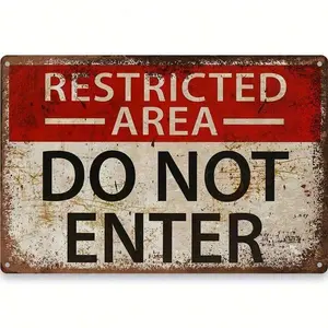 “Restricted Area Do Not Enter” Metal Retro Warning Sign 8x12 Inch