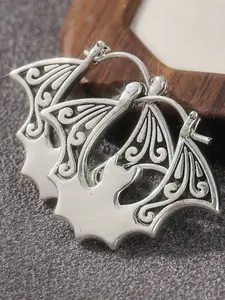 Vintage Hand-Carved Bat Earrings, Festival Party Creative Jewelry Accessories, Cute Jewelry for All Seasons, Elegant Copper Material, Fashion Earring