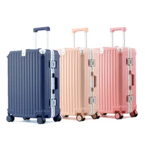 YGLUS Carry On Luggage with Spinner Wheels 20 Inch Aluminum Frame Zipperless Polycarbonate Hard Shell Suitcase in Multiple Colors
