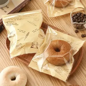 100 Self-Adhesive Bread Bags, Ideal for Freshness Preservation, Perfect for Breads, Cookies, Cakes, Snacks, Convenient Storage Solution