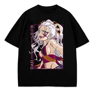Demon Slayer Daki Upper Rank Six 100% Cotton Oversized Unisex T-Shirt | Anime Graphic Tee | Perfect Birthday Holiday Gift for Fans