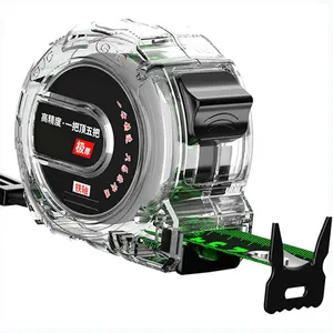 Retractable Tape Measure High Accuracy Woodworking Tool with Clear Case, Thick Electroplated Stainless Steel for Measurements (10m / 32.8ft) clear measuring tape,