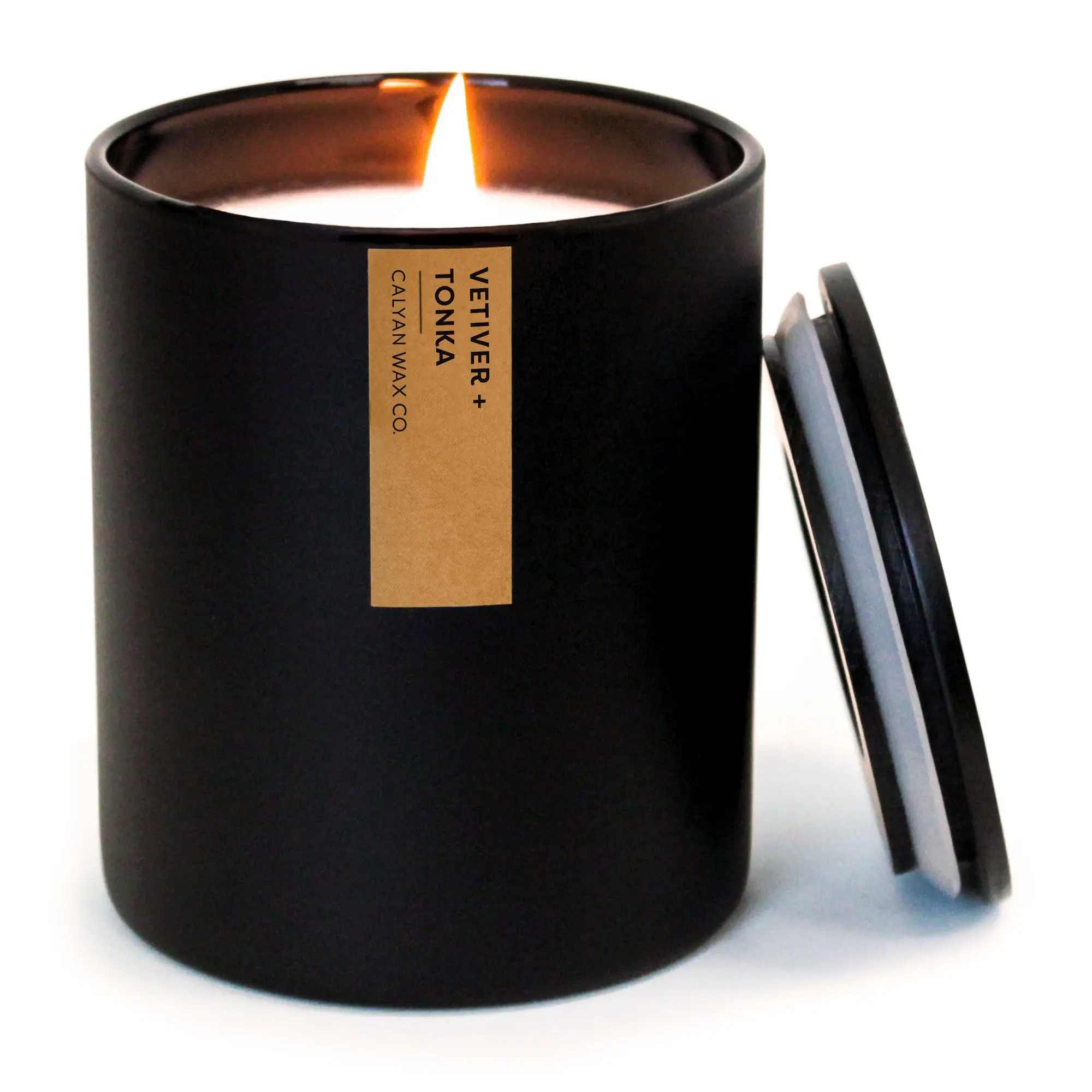 Vetiver + Tonka Matte Black Tumbler Soy Candle