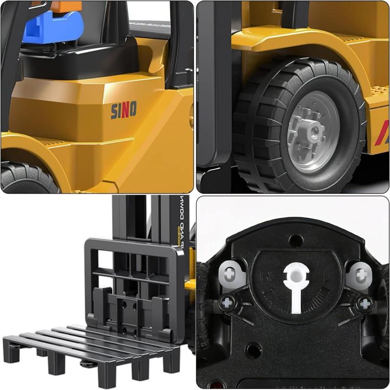 Remote Control Forklift 11 Channel Rc Forklift Cranes Construction Toys, w/Boxes/Sound and Light Spray, Two Rechargeable Batteries, Kids Forklift Toy Christmas & Birthday Gifts