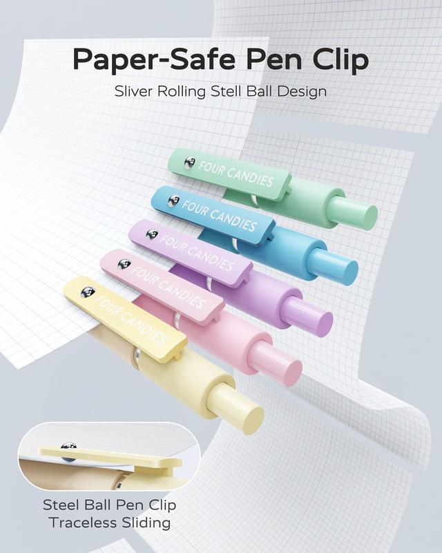 STAGEEK Black Gel Pens, 5/6/12 Pack Fine Point Smooth Writing Pens with 3 Extra Refills, 0.7mm/0.5mm Quick Dry Black Ink Pens for Journaling, Office, Note Taking, School Supplies, Nurse Aesthetic(Black Gray White & Morandi)