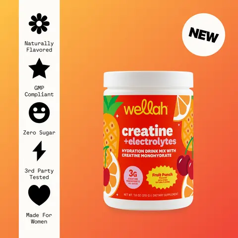 Wellah Creatine + Electrolytes | 3g Creatine Monohydrate & 1500mg Electrolytes Supplement | 30 Serving