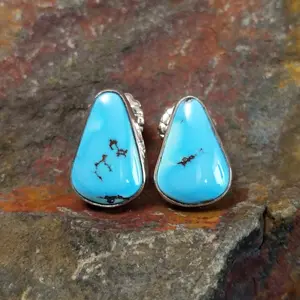 Golden Hills Turquoise Triangular Earrings by Diane Wylie GJ-ERN-0104