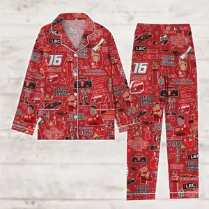 Charles Leclerc Pajamas, Formula One Pajamas Set, Charles Leclerc 16 Thick Pajamas, Gift For Fans