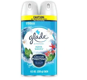 Glade Air Freshener Odor Fighting Room Spray, Aqua Waves, 8.3 oz, 2 Count