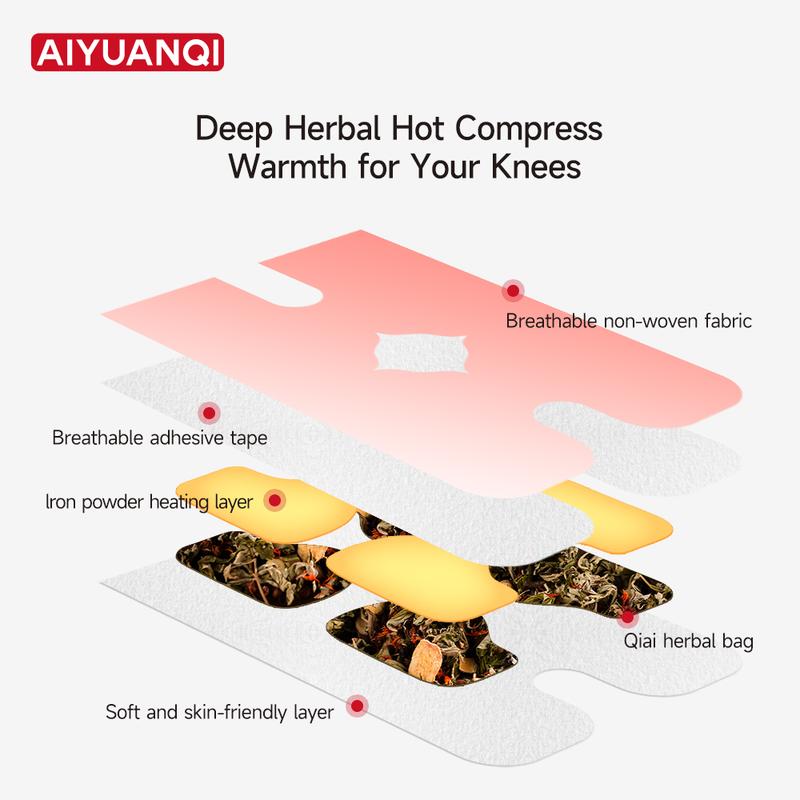 [4-Pack] Self-Heating Herbal Knee Patches with Ginger Oil - Deep Penetrating Joint Relief Kit for Stiffness & Cold Knees - Cordless Warm Compress Essential natural comfort Wellness Aromatherapy