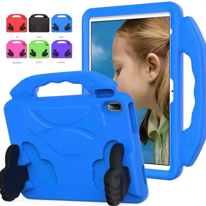Shockproof Handle Case for iPad 10.2" (7th / 8th / 9th) / Air 3 / Pro 10.5 All Models Cover Protective with Built-in Handle Foldable Kickstand for Kids Soft Silicone Full Protection