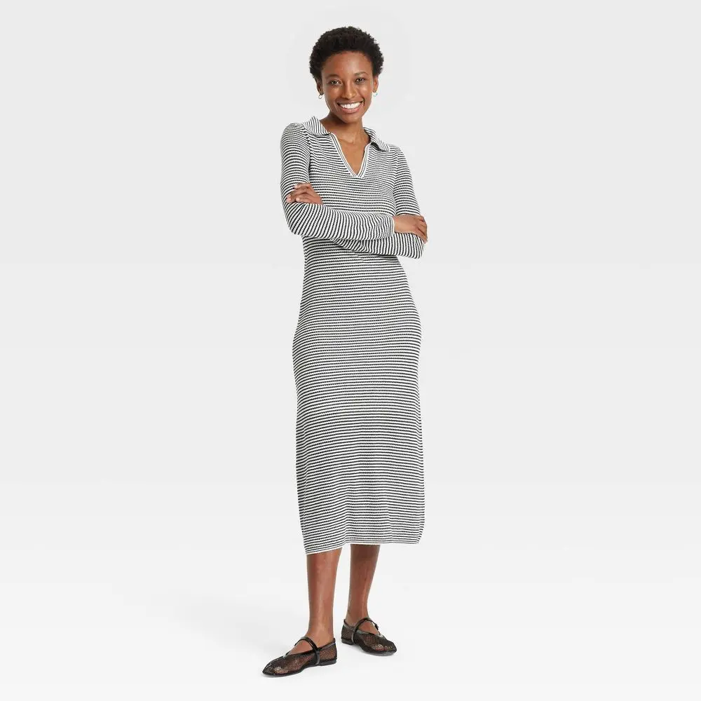 Women's Long Sleeve Maxi Sweater Dress - A New Day