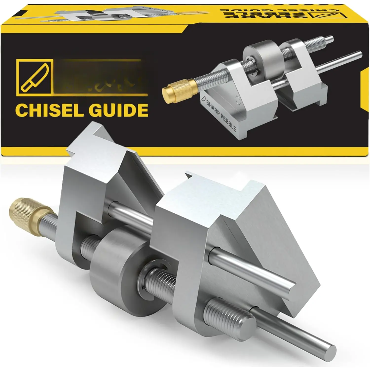 Honing Guide Tool, Easy-to-Use Chisel & Plane Sharpening Jig with Bronze Bearing, Fits 0.25'-1.96' Chisels & 1.41'-3.22' Planers, Includes E-Book