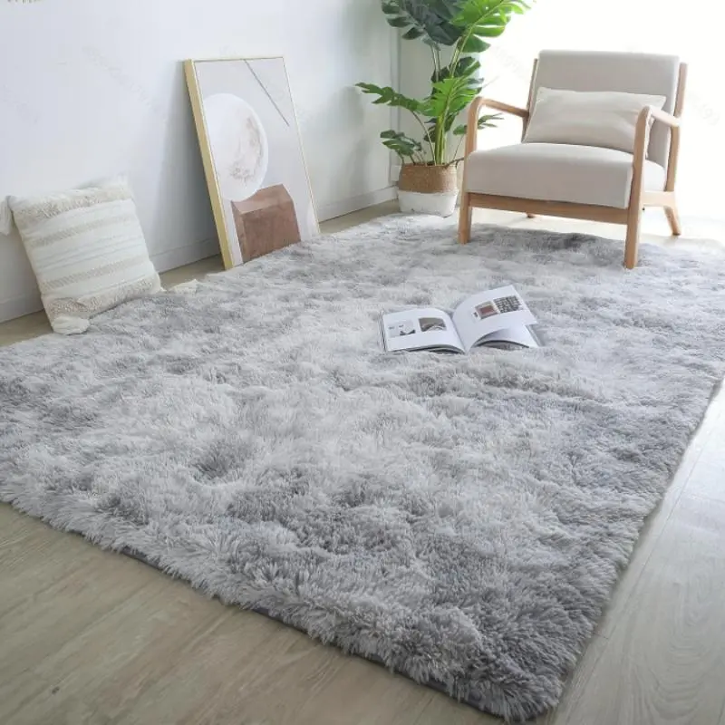 Solid Color Fluffy Rug, Indoor Area Rug, 1 Count Non-slip Soft Floor Mat, Modern Simple Floor Carpet For Living Room Bedroom Home Decor
