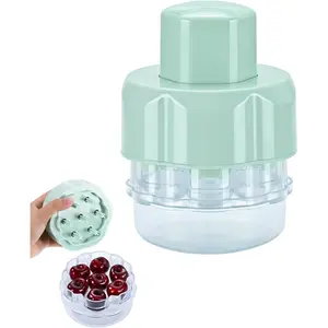 Cherry Pitter Tool Multiple Fruit Remover Mint Green Kitchen Gadget for Cake Making and Fruit Salads