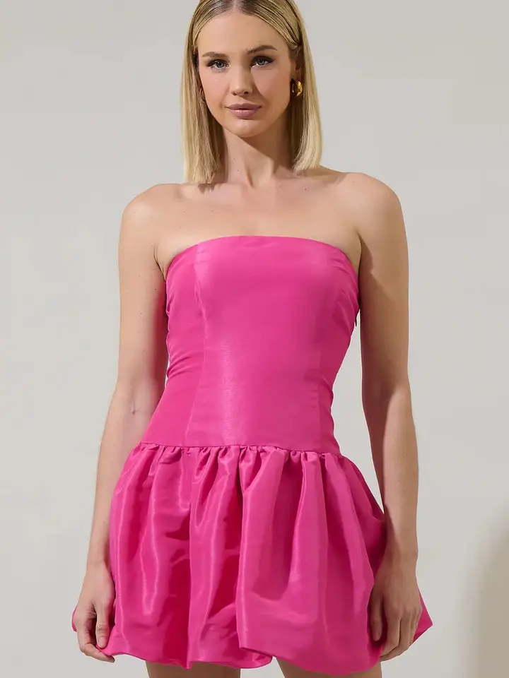 Strapless Bubble Mini Dress