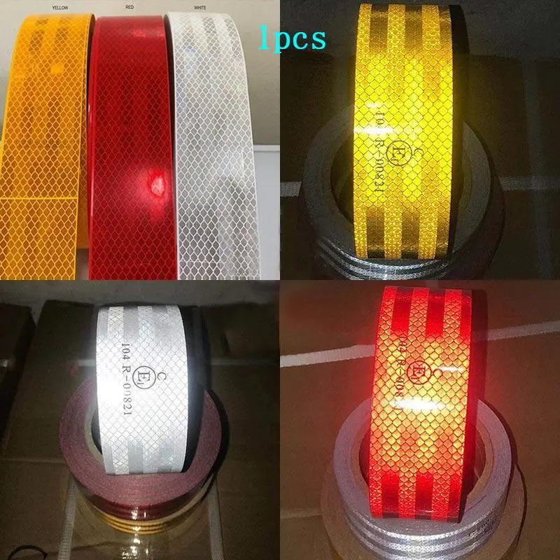 Car Reflective Warning Red And White Warning Strip Car Motorcycle Body Sticker reflective tape Warning strip retro-reflective sheeting Car Accessories