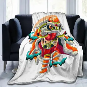 Chinese Lion Dance Throw Blanket for Couch Bed Sofa Super Soft Cozy Throw Blanket 40"x30" Blankets