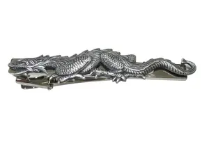 Gunmetal Toned Fierce Dragon Full Tie Clip