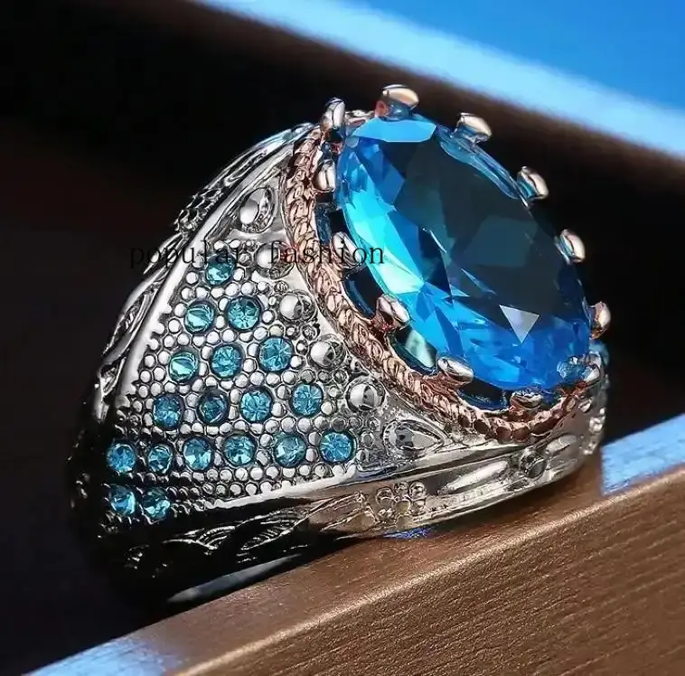 popular1pc Vintage Ste Rhinestone Ring – Bold & Luxurious Woven Look