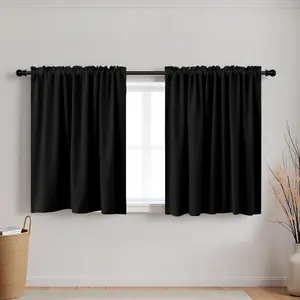 KOUFALL Bathroom Curtains Window,30 Inch Short Blackout Curtains for Small Windows,Wide 34 x 30 in Length