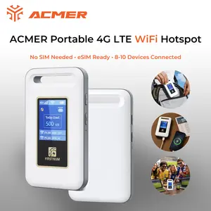 ACMER × FIRSTNUM Portable WiFi Hotspot | eSIM Ready 4G LTE | 5GB & 10GB Plans | No SIM Card, Travel WiFi Router for RV, Travel & Work