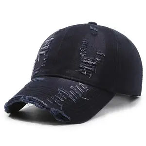 2025 Desertcore Vintage-Wash Adjustable Denim Baseball Cap Breathable Distressed Trucker Hat in 6 Sun-Bleached Colors