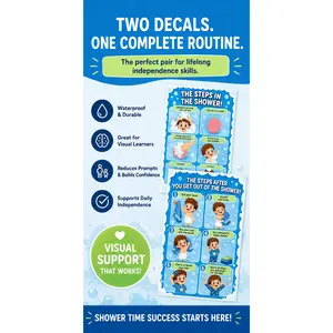 Shower Independence Bundle | Visual Shower Routine Decals for Kids