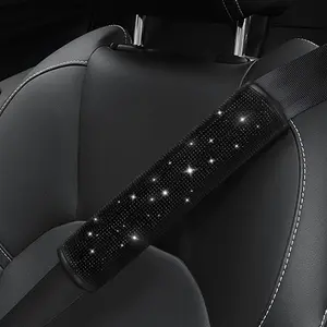 2 count Bling  Seatbelt Covers, Rhinstone  Seat Belt Covers/Pads with  for Releasing /   Accessorizes for , SUV, (Black)