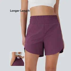 Halara Breezeful High Waisted Multiple Pockets 2-in-1 Curved Hem Quick Dry Running Shorts 5.5''-Longer Length