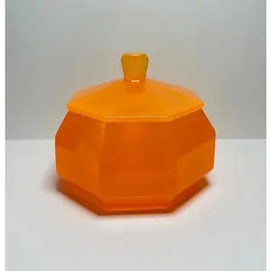 Orange Resin Trinket Box with Lid