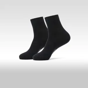 Men's Pure Cotton Black Antibacterial & Deodorizing Sports Socks for Comfortable Performance