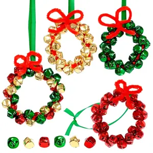 READY 2 LEARN Christmas Crafts | Create Your Own Jingle Bell Wreath Ornaments | Set of 4 | DIY Ornaments for Kids | Christmas Tree Decoration | All Materials Included