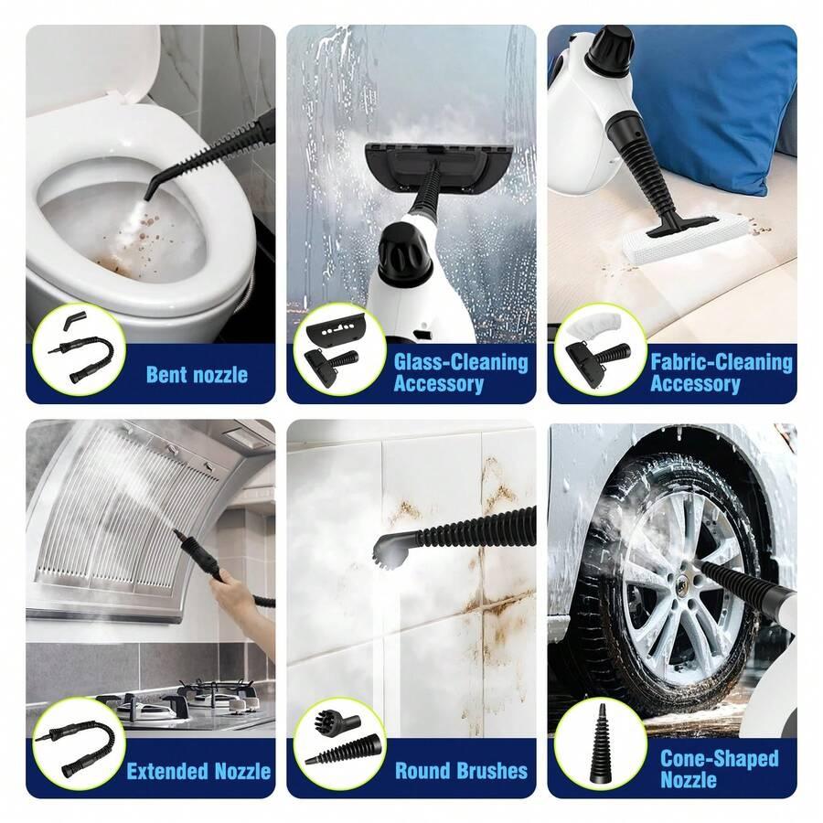 Steam Cleaner, Pressurized Steam Cleaner For Home&Car, Upgrade 450ML/15.22 Oz Tank, Lightweight Portable Steamer With 12Accessories For Cleaning Kitchen, Grout, Furniture, Couch, Car And Bathroom