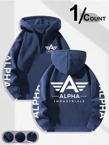 “Alpha Industrial Totem Hoodie! Half-Zip Full-Logo | Strength Uniform 🦾🏭💥”