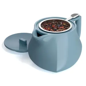 Tea Forte Stone Blue Fiore Teapot with Infuser