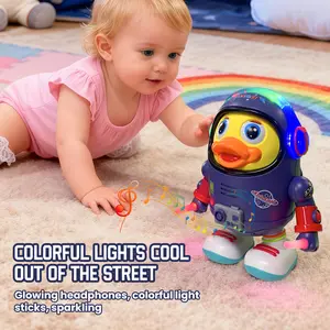 Dancing Space Duck Toy with Music & LED Lights – Funny Electric Waddling Duck for Kids, Interactive Singing Toy, Birthday Gift for Toddlers & Babies