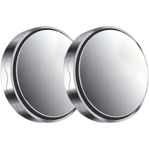 2PCS Suction Cup Car Blind Spot Mirrors, 2" Round HD Glass Convex 360 °   Wide Angle Rear View Mirror, Adjustable Car Side Mirror, Auto Exterior Accessories for Cars SUVs Trucks (Silver)