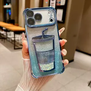 Glitter Quicksand Cup Phone Case compatible with Samsung Galaxy S26 Ultra, S25 Plus, S24, S23 FE, S22, S21, S20. Shockproof, durable and stylish, perfect for daily use.