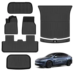 All-Weather TPE Anti-Slip 7-Piece Floor Mats for 2025 Tesla Model Y Juniper | Accessories for 2025 Tesla Model Y Juniper (&Floor Mats&Front Mat&Rear Mat&Lower Rear Mat&Bumper Guard)