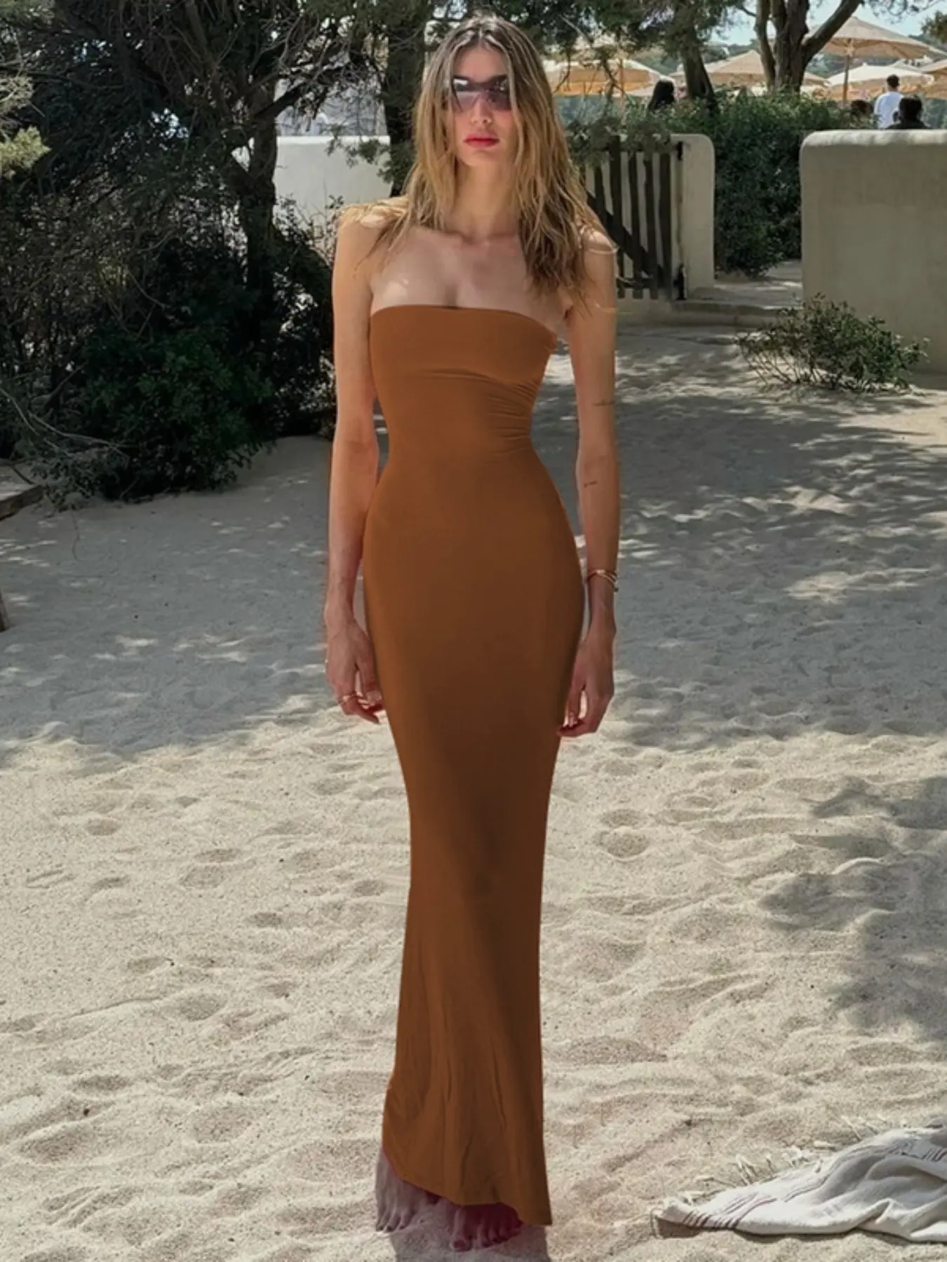 Women's Solid Backless Lace Up Tie Back Bodycon Dress, Elegant Fashion Maxi Tube Dress for Party Club Dating Wear, Ladies Dress for Summer, Strapless Prom Dress - TikTok Shop Women's Solid Backless Lace Up Tie Back Bodycon Dress, Elegant Fashion Maxi Tube Dress for Party Club Dating Wear, Ladies Dress for Summer, Strapless Prom Dress - TikTok Shop