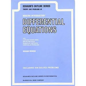USED Book - Schaum's Outline of Modern Introductory Differential Equations: With Laplace Transforms, Numerical Methods, Matrix Methods (And) Eigenvalue Problems (Schaum's Outlines) by Richard Bronson (Paperback) - english
