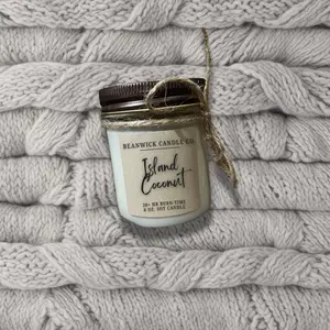 ISLAND COCONUT Soy Candle in 8 oz. Glass Jar Unique Gift