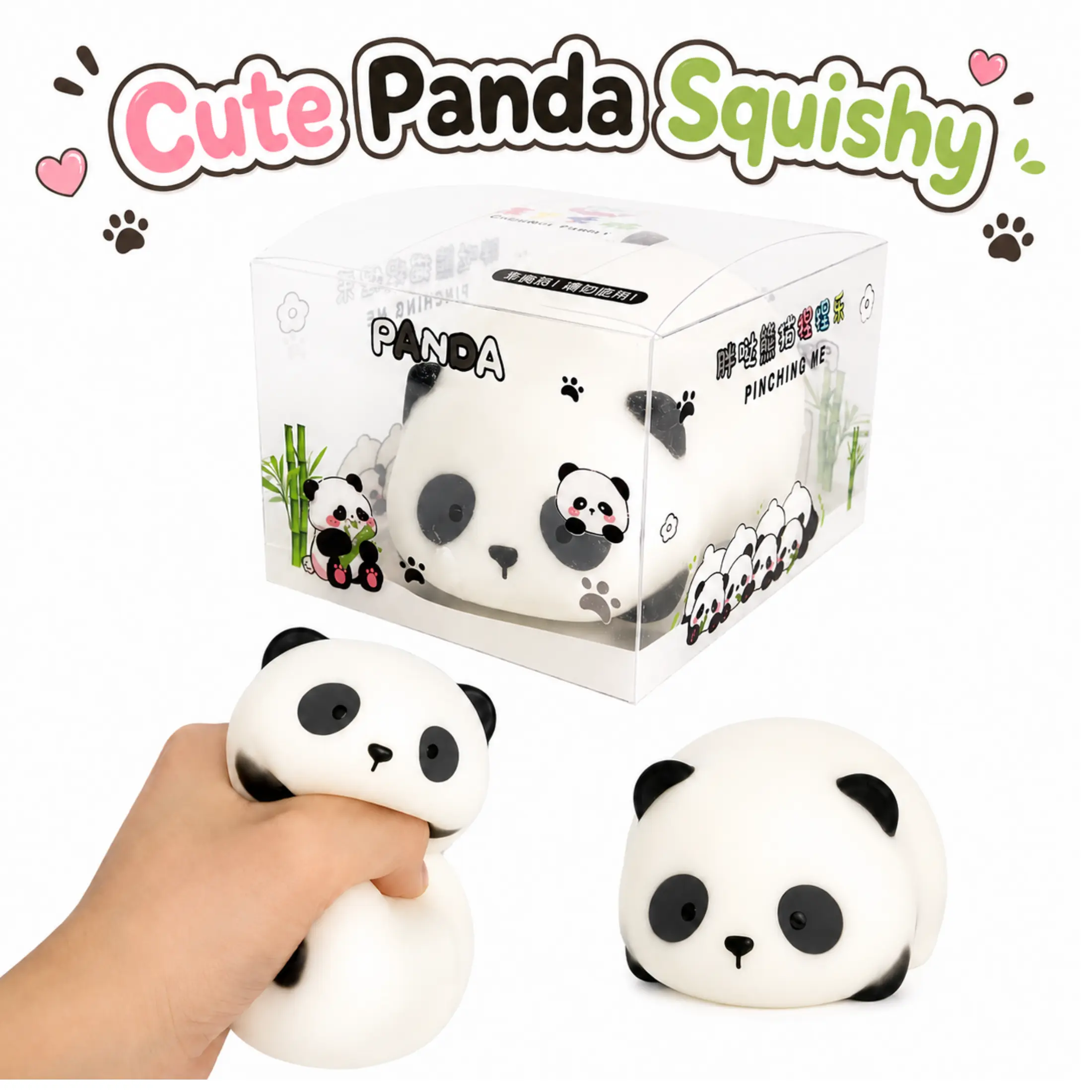 Sweet Kawaii Panda Squishy Soft Fast Rebound Flour Filled Cute Bear Fidget Squishie Squeeze Toy
