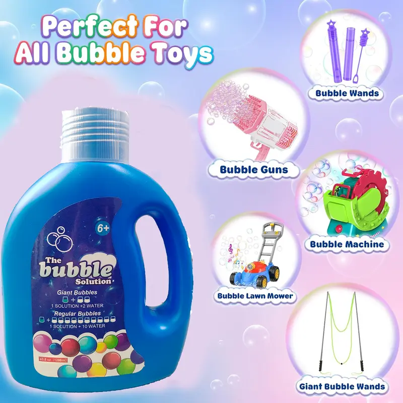 Bubble Solution Refill 32oz Concentrate - For Bubble Machines, Guns & Giant Bubbles