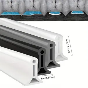 DIY Shower water barrier Silicone Bendable Water Retaining Strip for Bathroom Door Threshold Washing Machine Shower Dam Barrier Bathroom Installation Supplies