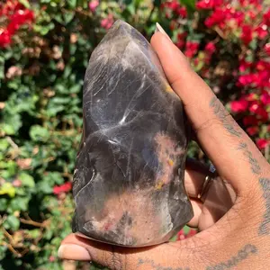 Natural Black Moonstone Crystal Flame